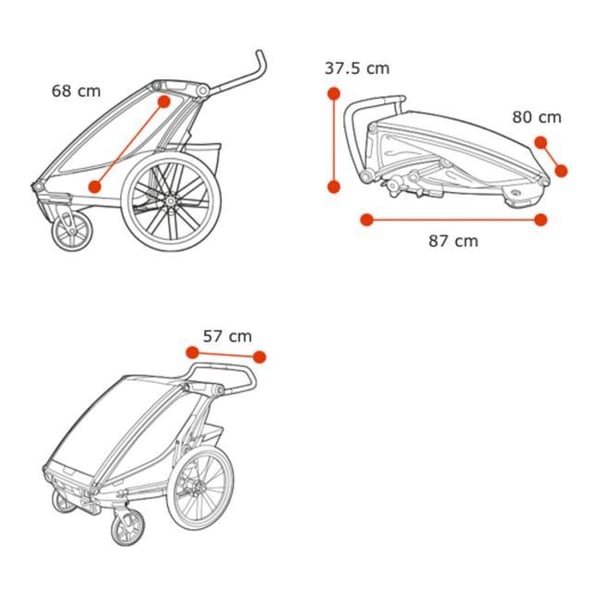 Cykelvagn Thule Chariot Sport 2, Midnight black