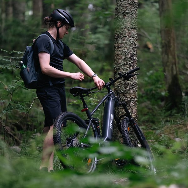 FitNord Ranger 700FS heldämpad Elmountainbike 2024, svart (720 Wh batteri)