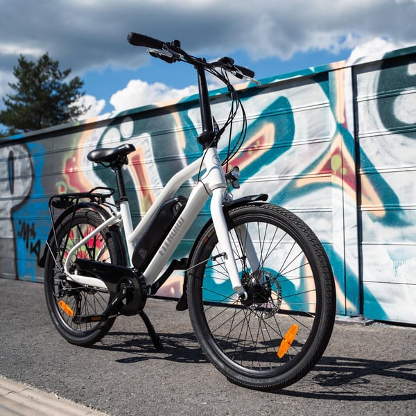 FitNord Ava Urban Elcykel, vit (360 Wh batteri)