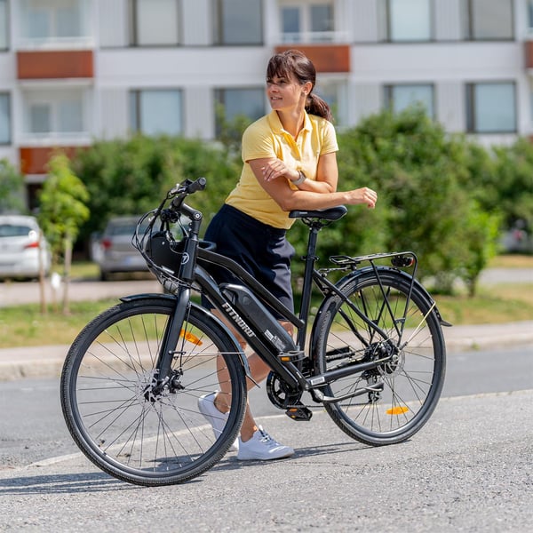 FitNord Ava 200 Elcykel, svart (540 Wh batteri)  med ytterligare ett års garanti