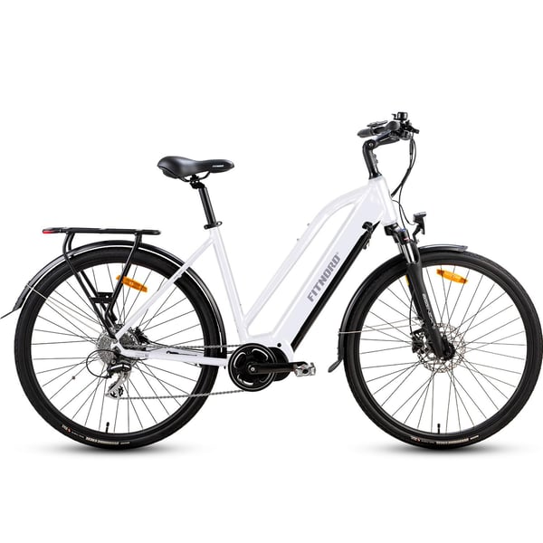 FitNord Ava 500 Compact Elcykel, vit (630 Wh batteri)  med ytterligare ett års garanti