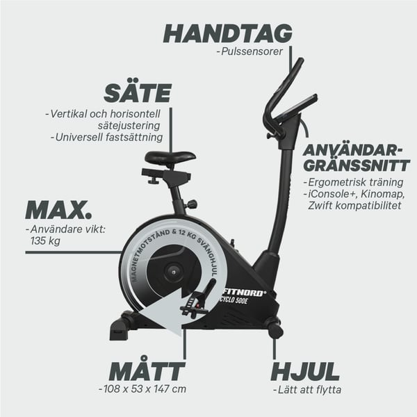 FitNord Cyclo 500E Motionscykel