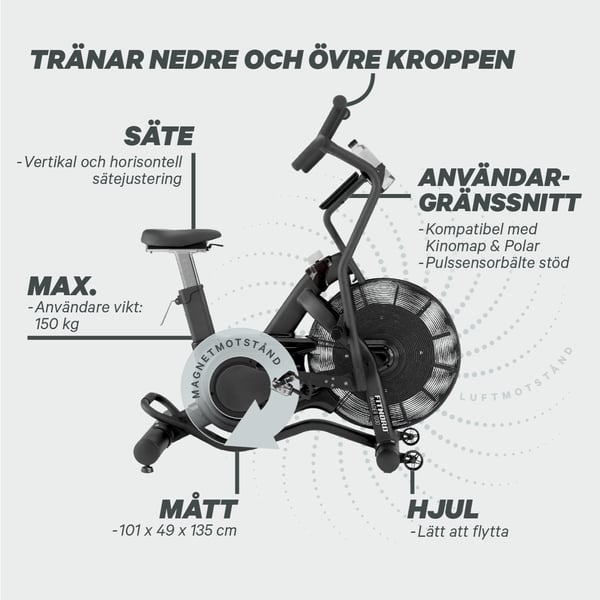 FitNord Invader 1000 Airbike Motionscykel