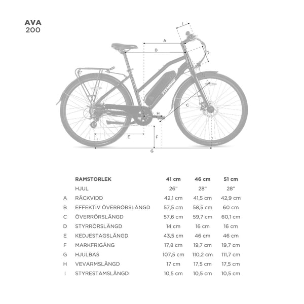 FitNord Ava 200 Elcykel, vit (540 Wh batteri)  med ytterligare ett års garanti