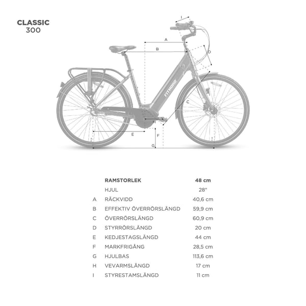 FitNord Classic 300 Elcykel 2024, silver (489,6 Wh batteri) 