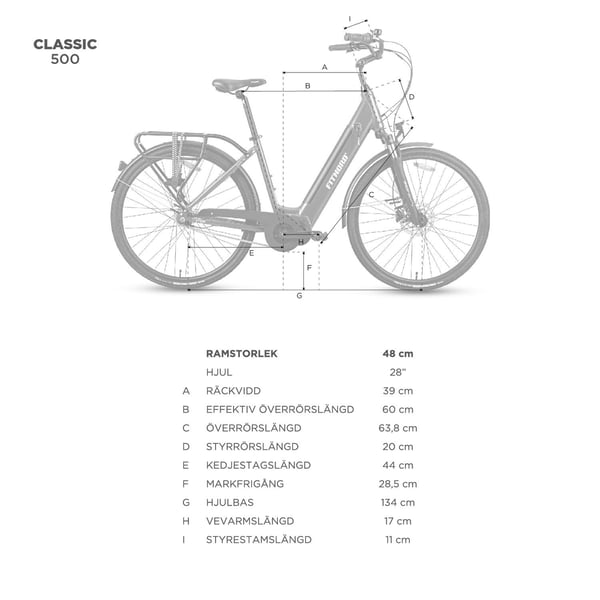 FitNord Classic 500 Elcykel 2024, vit (612 Wh batteri) 