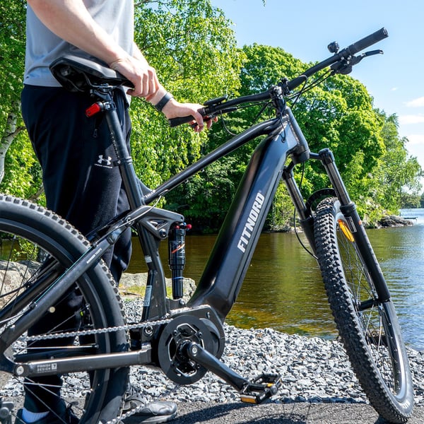 FitNord Ranger 700FS heldämpad Elmountainbike 2023, mintgrön (720 Wh batteri)