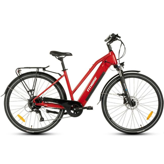 FitNord Ava 300 Elcykel 2024, röd (720 Wh batteri)