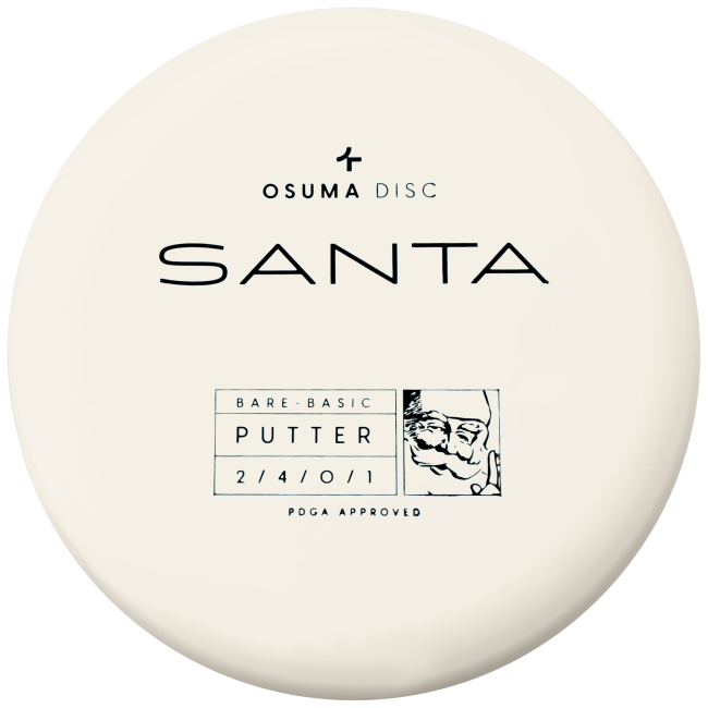 Osuma Frisbee Golf disc Bare-Basic Santa putter