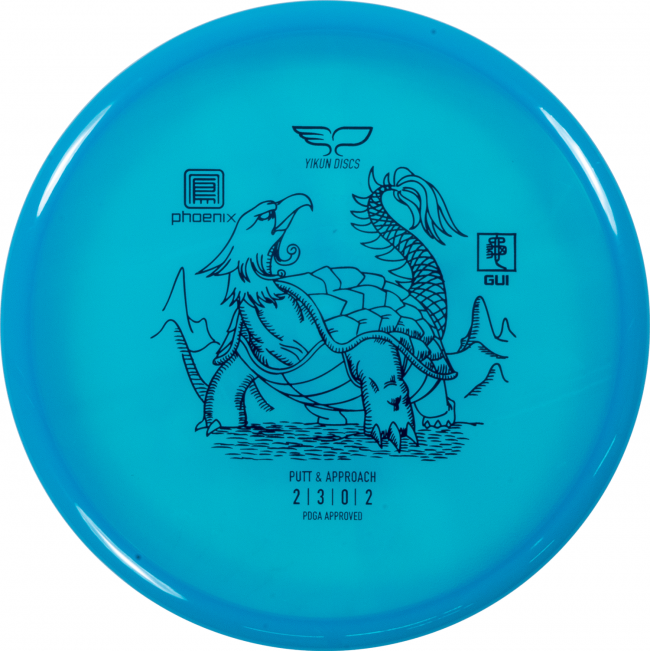 Yikun Phoenix Line Gui Putter Frisbee golf disc Ljusblå