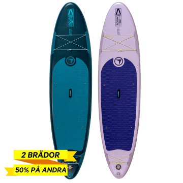 Dubbelpaket: 2 st FitNord Aqua 330 SUP-brädeset, Lavendel & Petrol