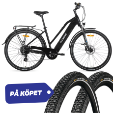 Fitnord Ava 300 Elcykel, svart (+Dubbdäck, värde 1380 kr PÅ KÖPET)